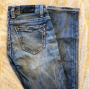 Buckle, black blue jeans